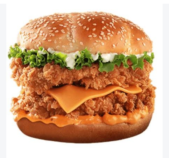 Crispy zinger burger with cheese